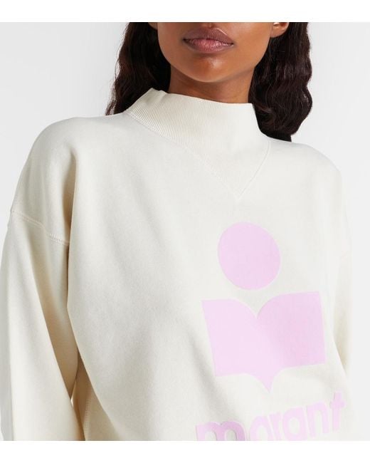 Isabel Marant White Logo Cotton-Blend Fleece Sweatshirt