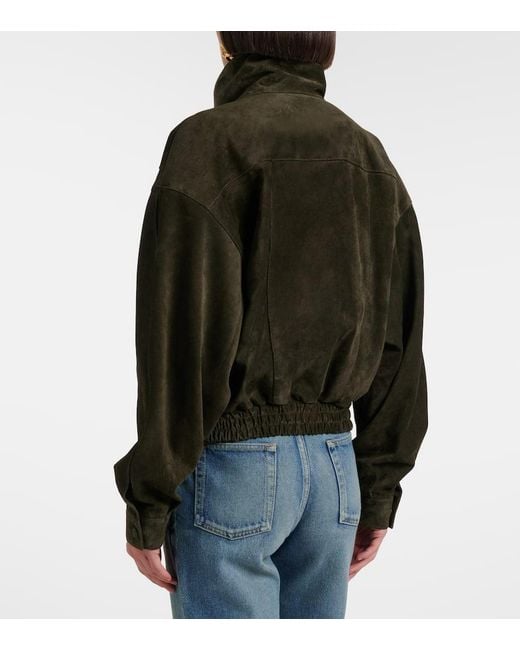 Chaqueta De Ante Saint Laurent de color Green