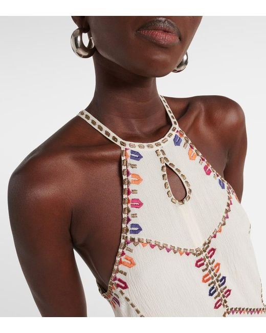 Isabel Marant Natural Sammy Cotton-Blend Minidress