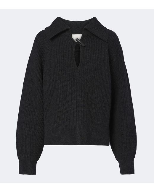 Isabel Marant Black Miranda Wool And Cashmere Polo Sweater