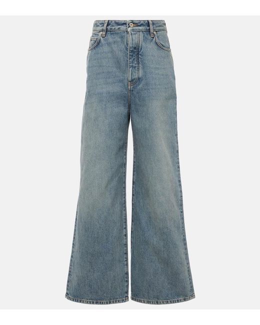 Jeans a gamba larga e vita alta di Loewe in Blue