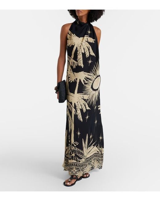 Johanna Ortiz White Musical Flower Floral Silk Maxi Dress