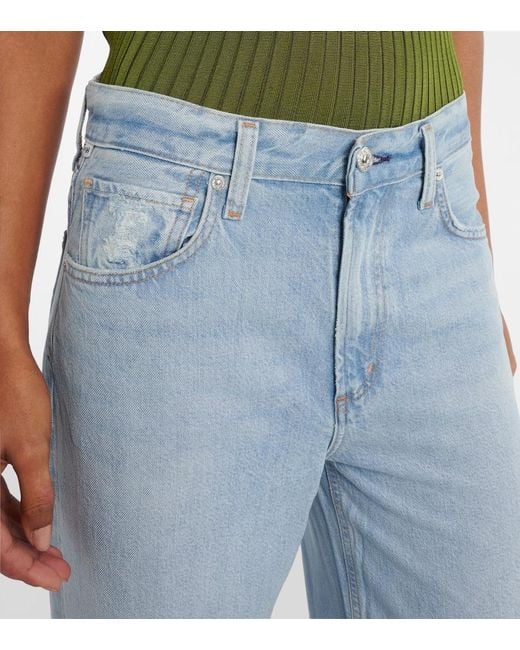 Citizens of Humanity Blue Paloma Mid-Rise Wide-Leg Jeans