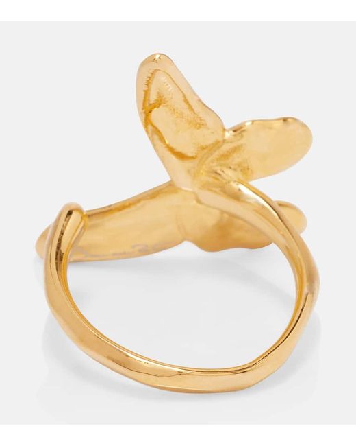 Oscar de la Renta Metallic Butterfly Ring