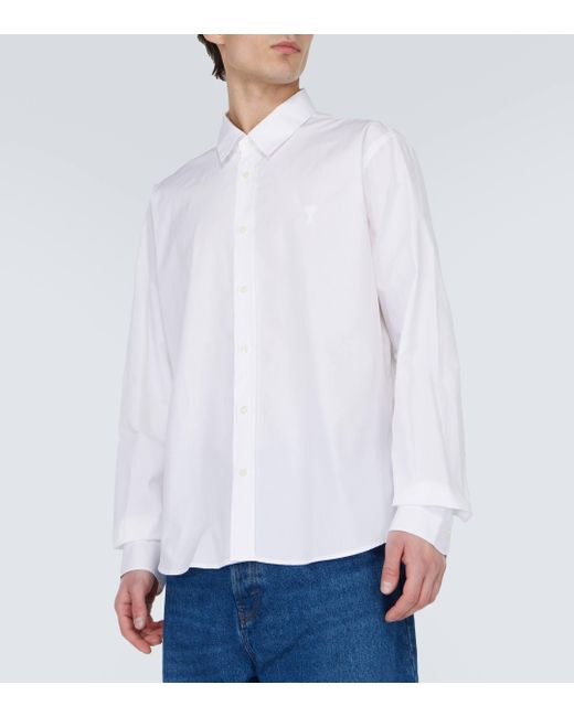 AMI White Cotton Oxford Shirt for men