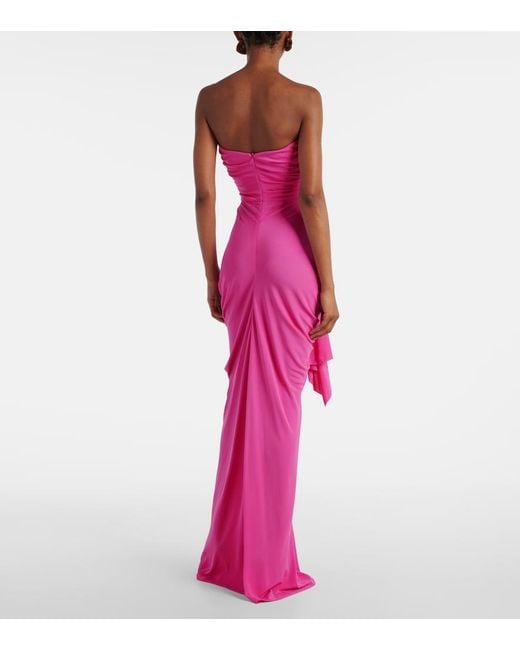 Christopher Esber Pink Cutout Embellished Jersey Gown