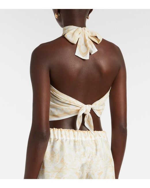 Versace Natural Top With 'Barocco' Pattern