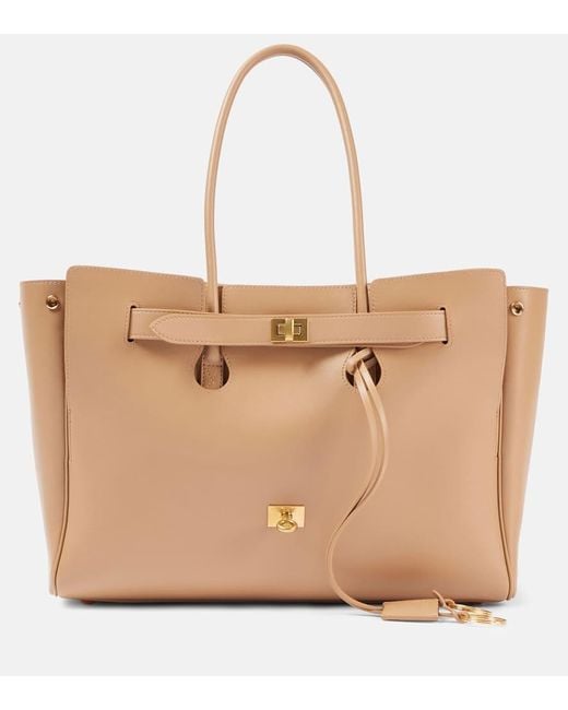 Balenciaga Natural Bel Air Medium Leather Tote Bag