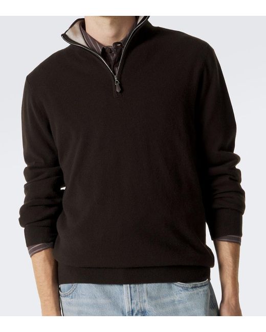 arch4 Black Mr Fenchurch Cashmere Half-Zip Sweater for men