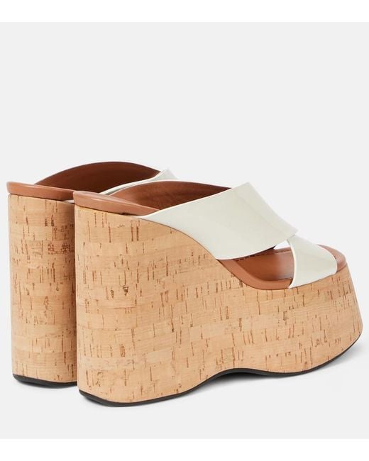 Paris Texas Brown Mara 135 Patent Leather Platform Sandals