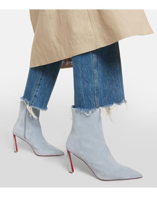 Christian Louboutin Blue Condora 100 Suede Ankle Boots