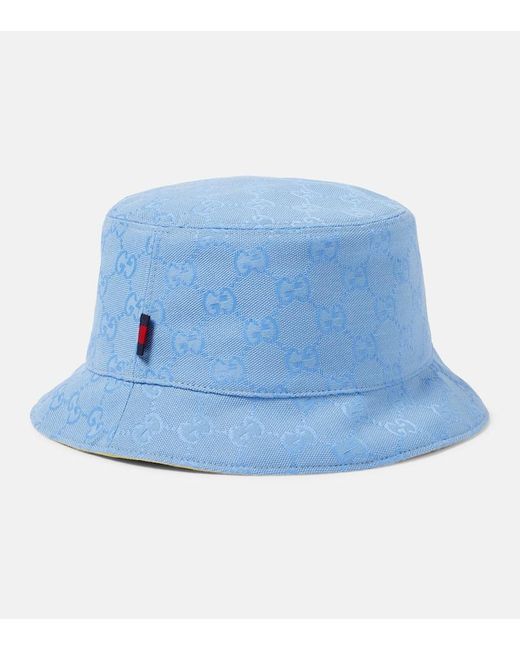 Sombrero de pescador de lona GG Gucci de color Blue