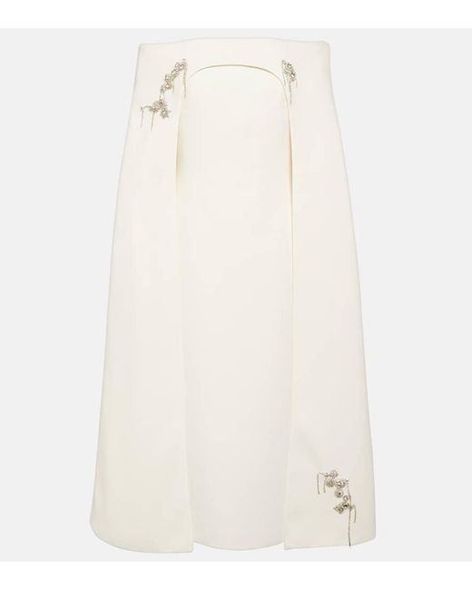 Safiyaa Natural Bridal Caped Embellished Midi Dress