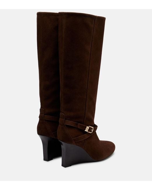 Ganni Brown Wedge Knee-High Boots