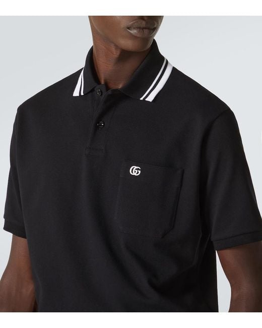 Polo Ricamata di Gucci in Black da Uomo