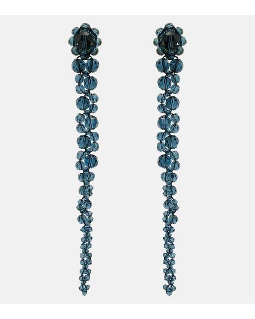 Simone Rocha Blue Crystal-Embellished Drop Earrings