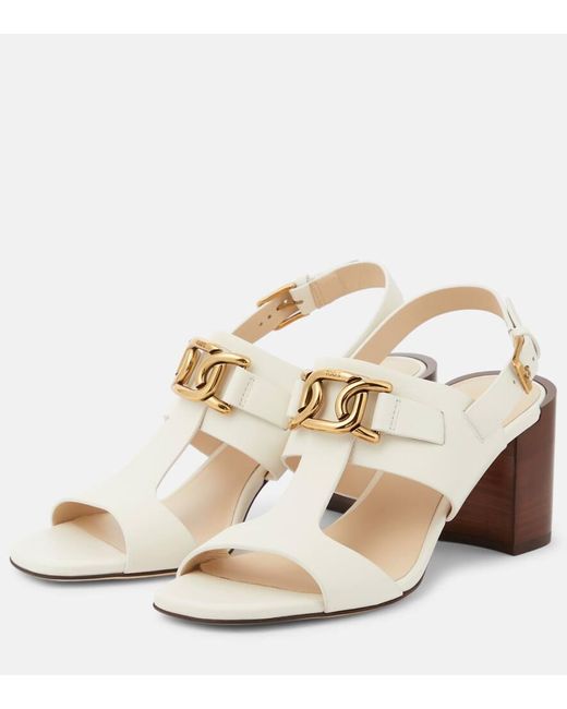 Tod's Natural Kate Leather Sandals