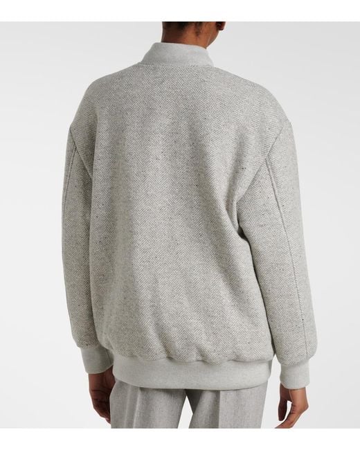Eleventy Gray Herringbone Wool-Blend Down Jacket