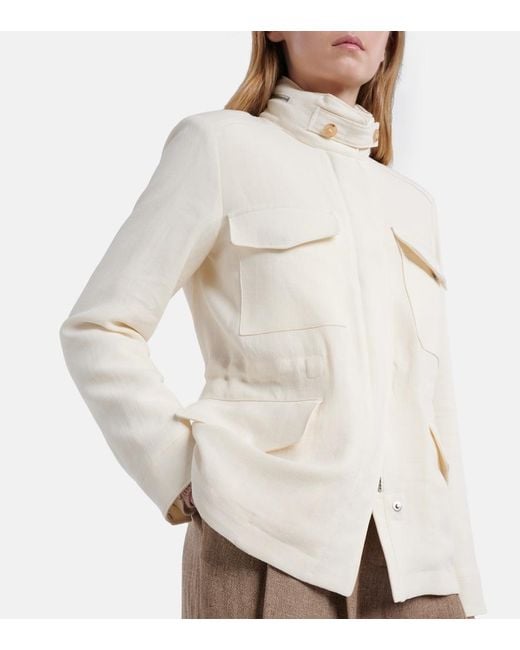 Loro Piana Natural Traveller Mini Linen Crepe Field Jacket