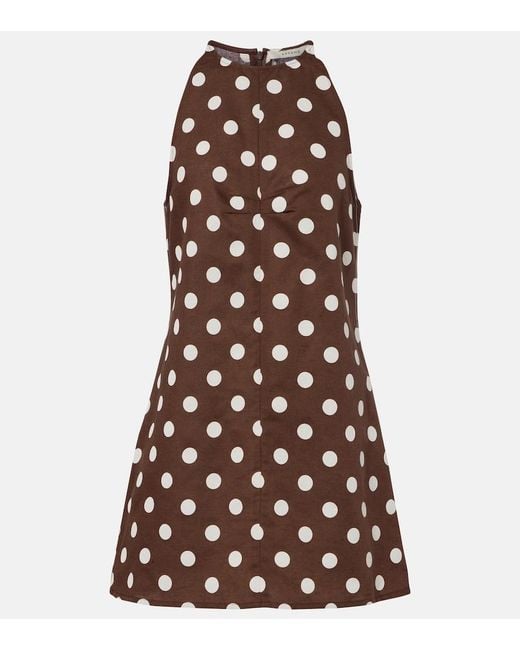 Asceno Brown Antigua Linen And Cotton Minidress