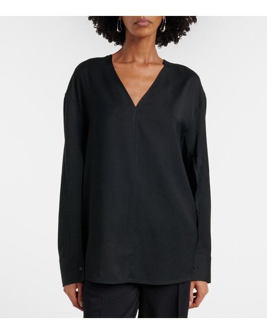 Totême  Black Oversized Blouse