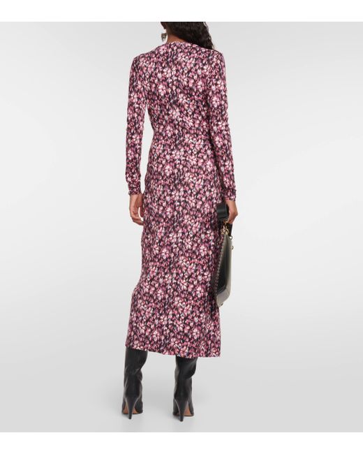 Isabel Marant Purple Lissy Printed Jersey Midi Dress