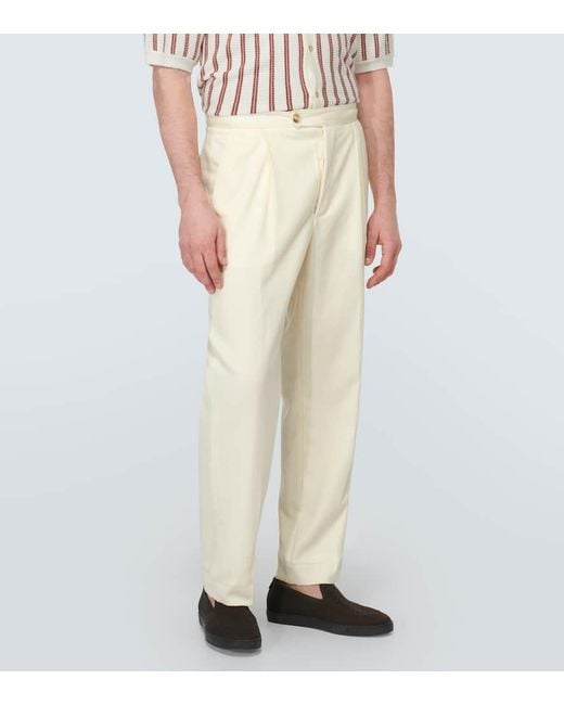 Pantaloni in lana di King & Tuckfield in White da Uomo