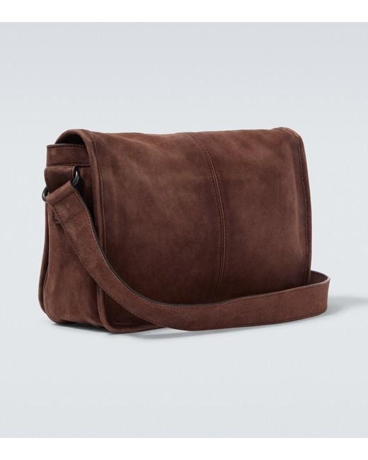 Balenciaga Brown Le City Small Suede Messenger Bag for men