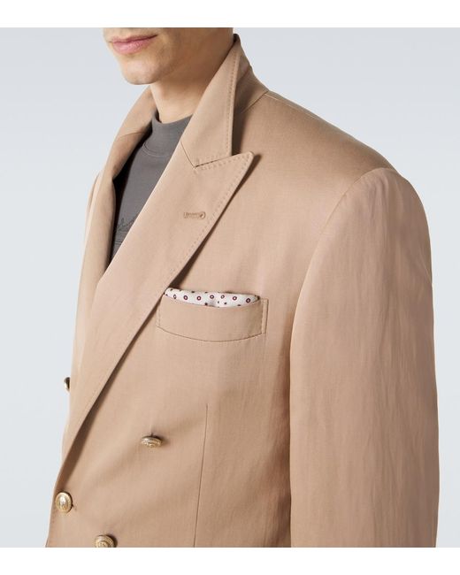 Brunello Cucinelli Natural Silk And Linen Blazer for men