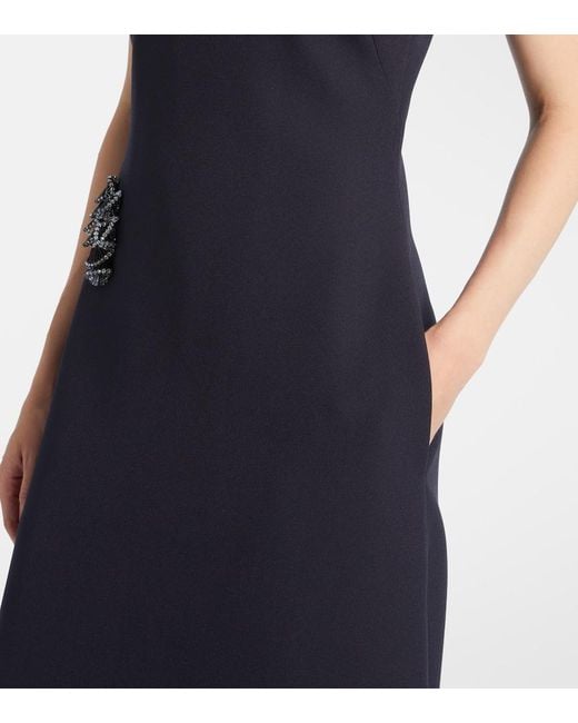 Safiyaa Blue Verzierte Robe Priscilla Aus Crepe