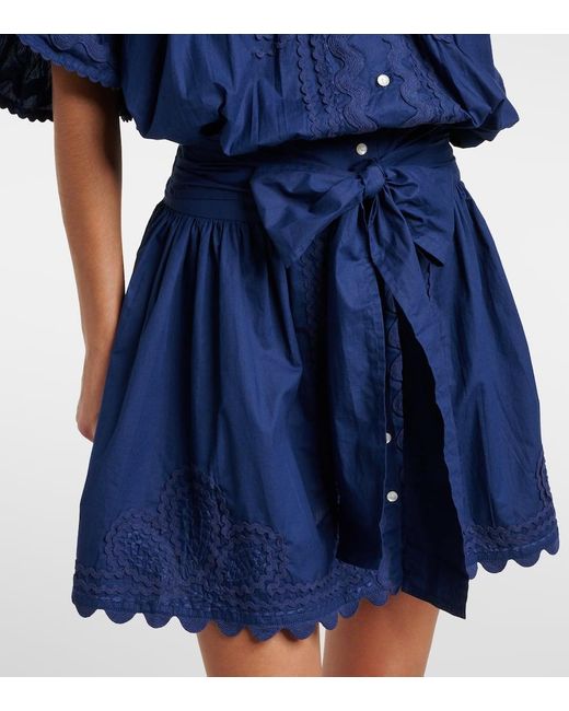 Juliet Dunn Women's Blue Embroidered Cotton Poplin Minidress -  rajagirimanappuram.com