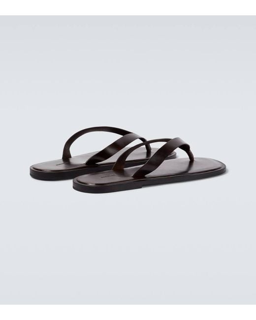 AURALEE Leather Thong Sandals in Brown for Men | Lyst