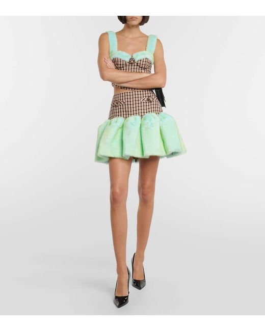 Faux-fur Trimmed Bustier