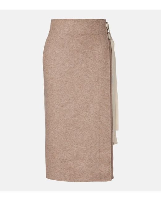 Jil Sander Natural Wool-Blend Midi Skirt