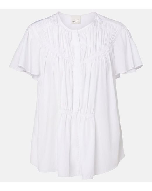 Isabel Marant White Synda Gathered Top