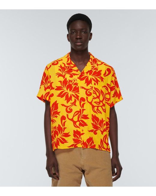 ERL Orange Printed Shirt for men