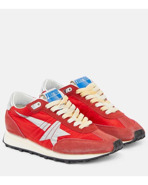 Sneakers Marathon con suede di Golden Goose Deluxe Brand in Red
