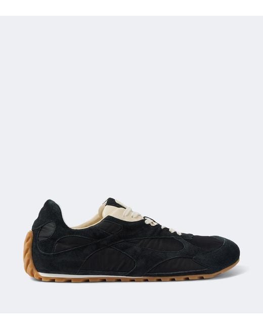 Bottega Veneta Black Orbit Flash Suede-Trimmed Sneakers for men