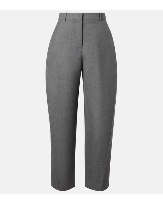 Givenchy Gray Cocoon Wool Wide-Leg Pants