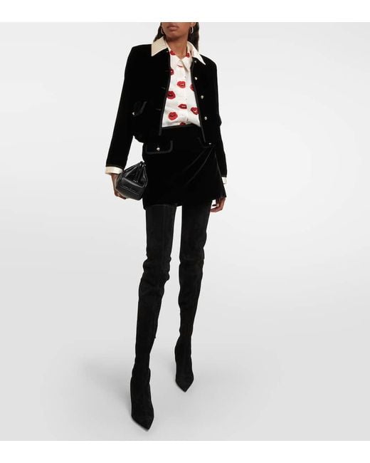 Christian Louboutin Black Kate 85mm Suede Over-the-knee Boots