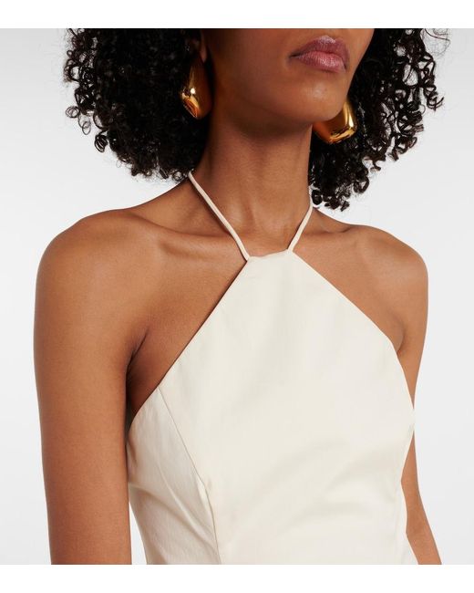 Sir White Florent Halterneck Cotton-Blend Maxi Dress