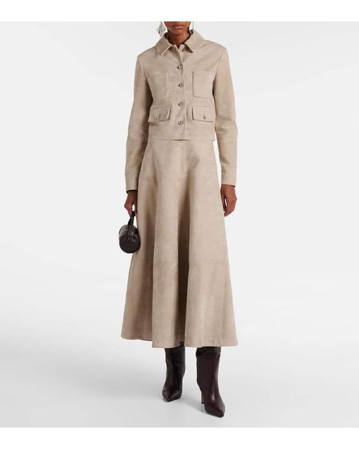Jupe Longue Varda En Daim Altuzarra en coloris Natural