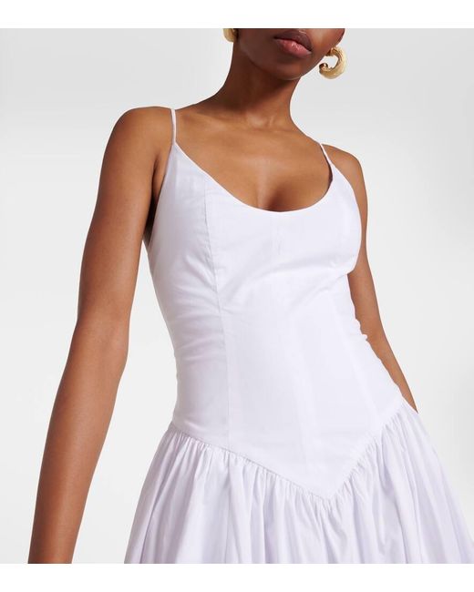 Staud White Dena Cotton Poplin Maxi Dress