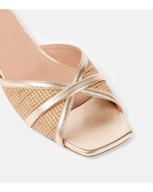 Malone Souliers Brown Perla Raffia Sandals