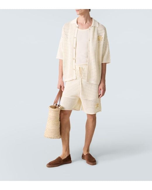 Commas Natural Crochet Floral-Applique Open-Knit Shirt for men