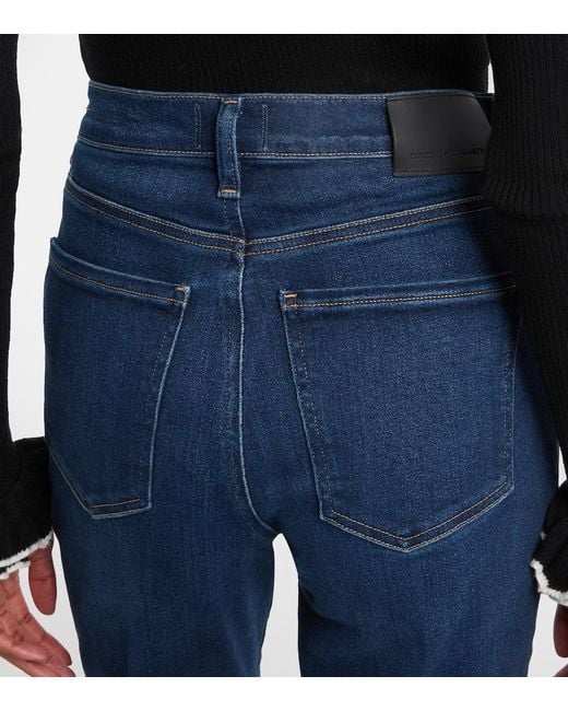 Citizens of Humanity Blue Caia Cropped Mid-Rise Straight Jeans