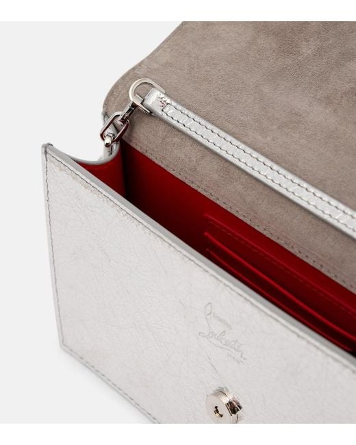 Christian Louboutin Gray Loubi54 Metallic Leather Clutch