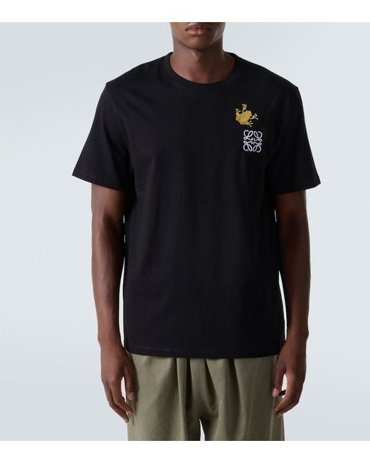 Loewe Black Relaxed Fit Cotton T-Shirt for men