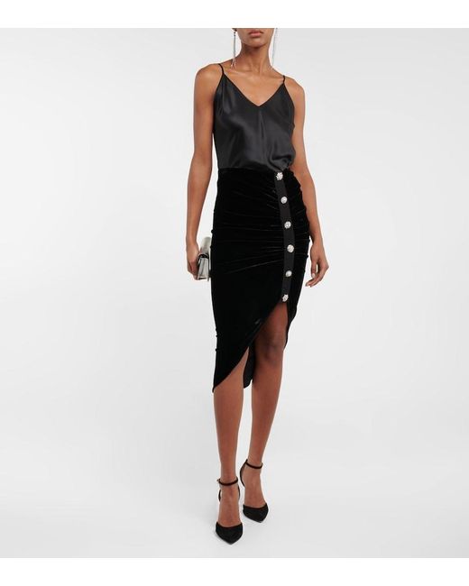 Veronica Beard Black Midirock Ari Aus Samt