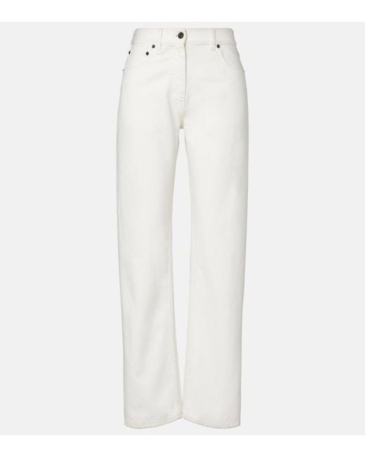 The Row White Burty Straight Jeans